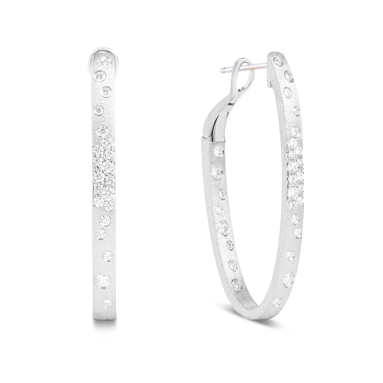 Diamond Confetti Oval Hoop Earring