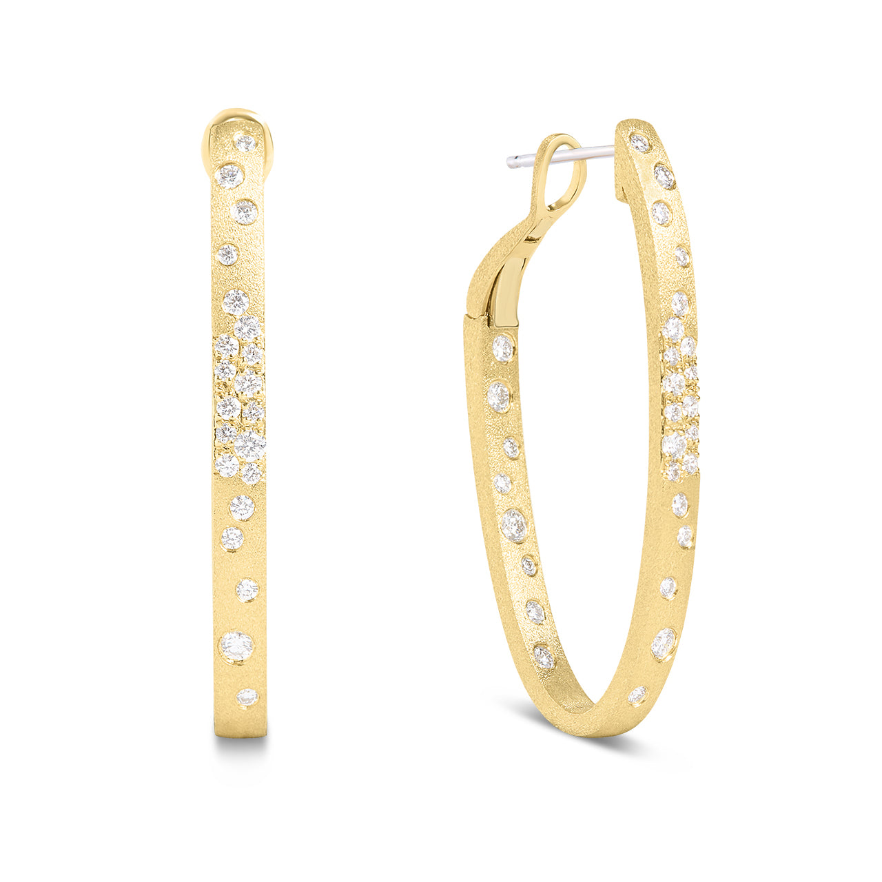 Diamond Confetti Oval Hoop Earring
