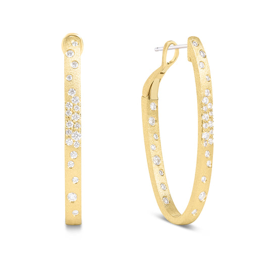 Diamond Confetti Oval Hoop Earring