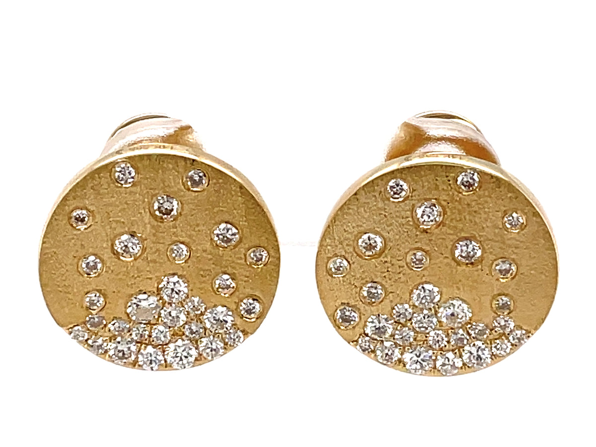 DIAMOND CONFETTI DISC OMEGA CLIP EARRING
