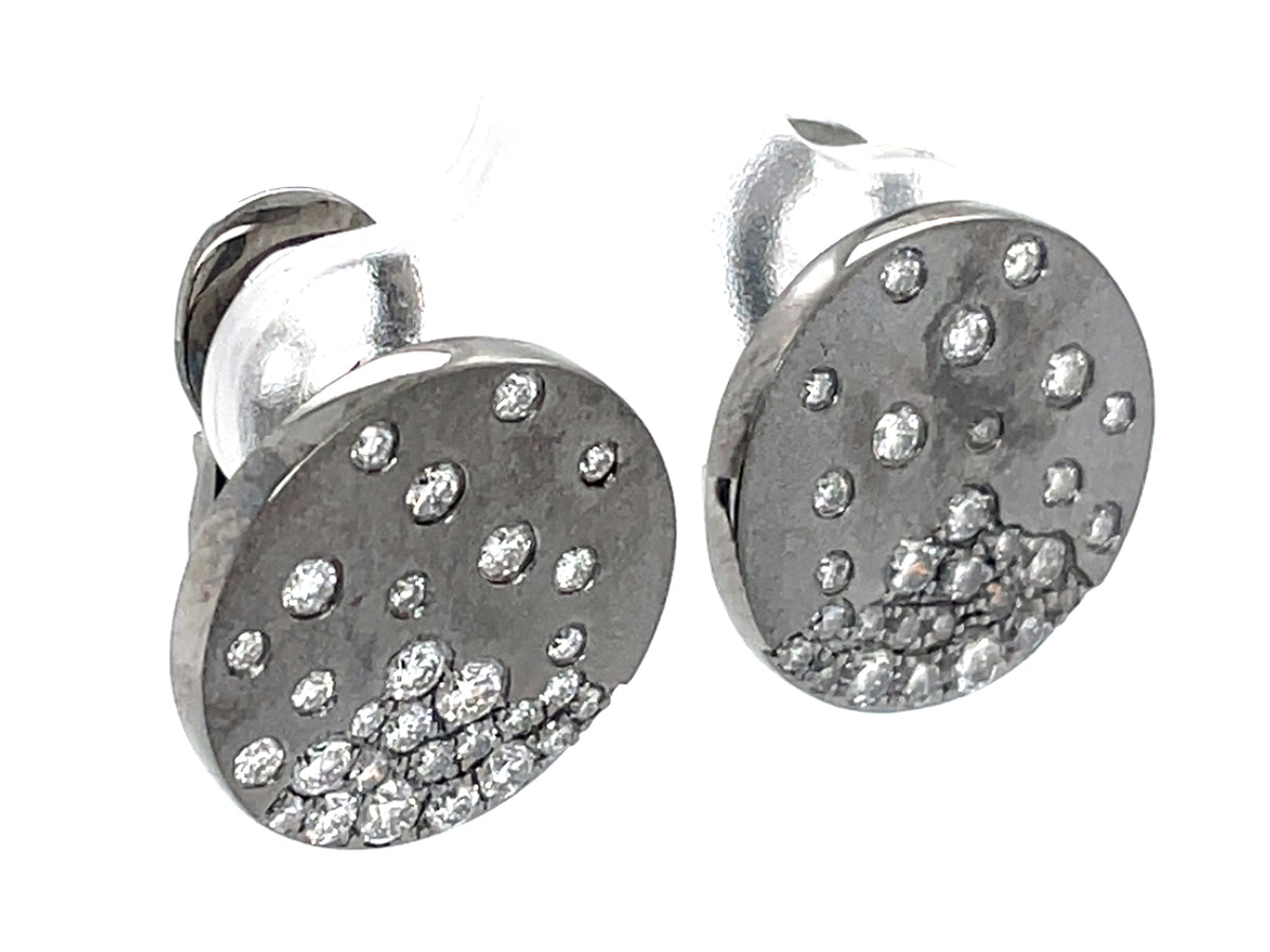 DIAMOND CONFETTI DISC OMEGA CLIP EARRING