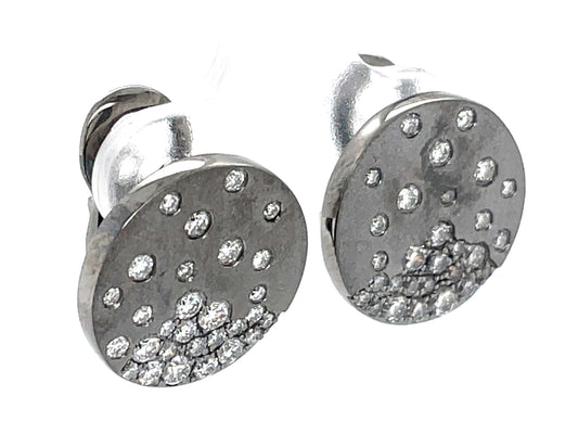 DIAMOND CONFETTI DISC OMEGA CLIP EARRING