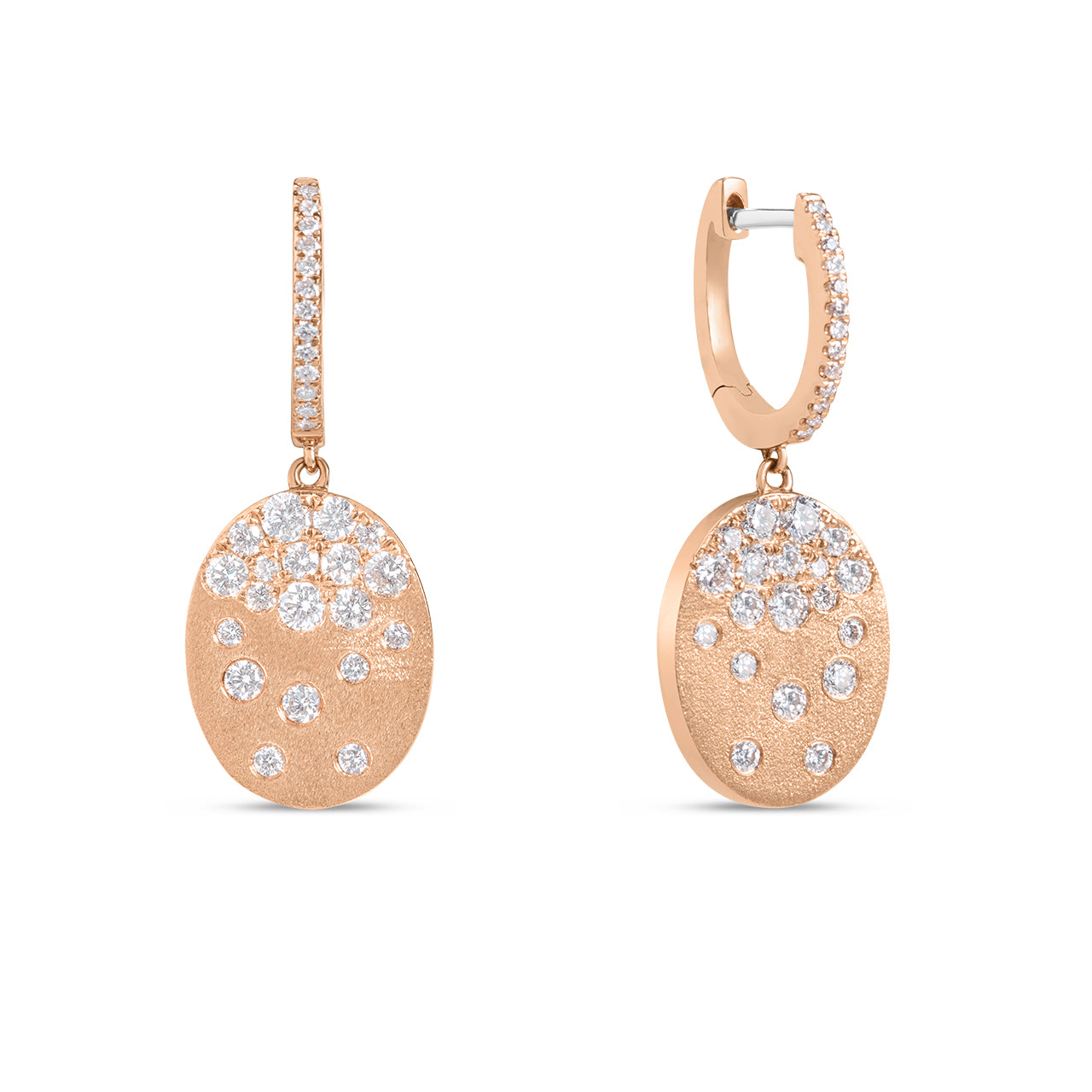 Diamond Confetti Oval Dangle Earring
