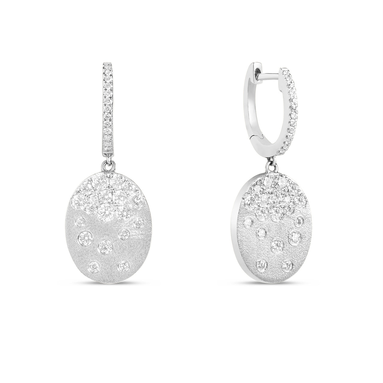 Diamond Confetti Oval Dangle Earring
