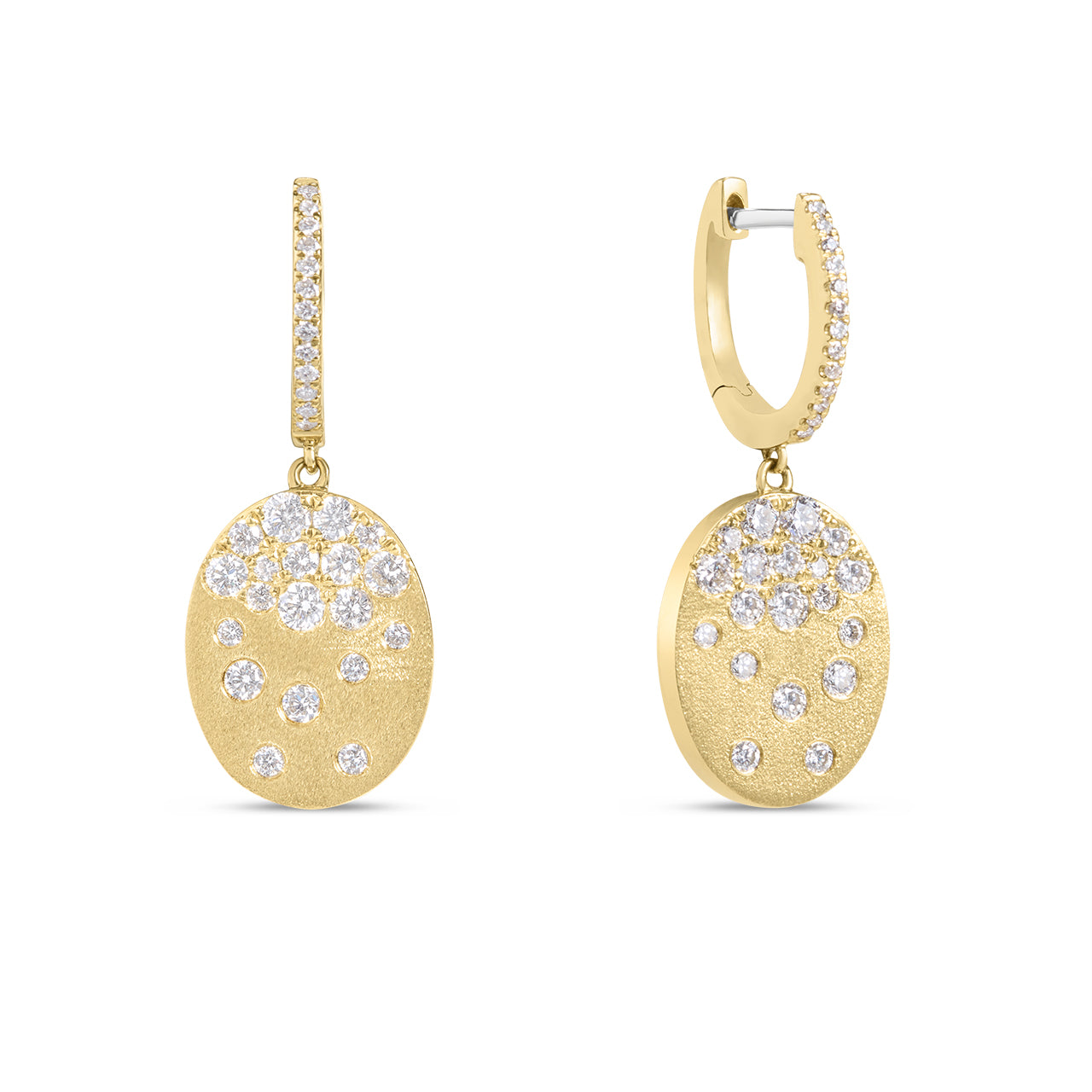 Diamond Confetti Oval Dangle Earring