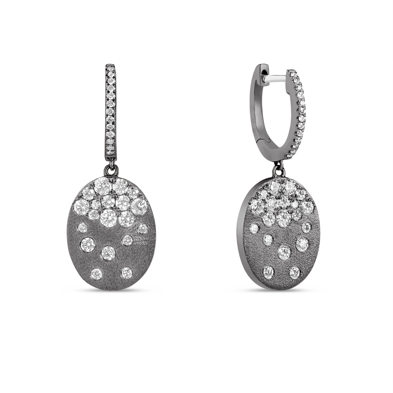 Diamond Confetti Oval Dangle Earring