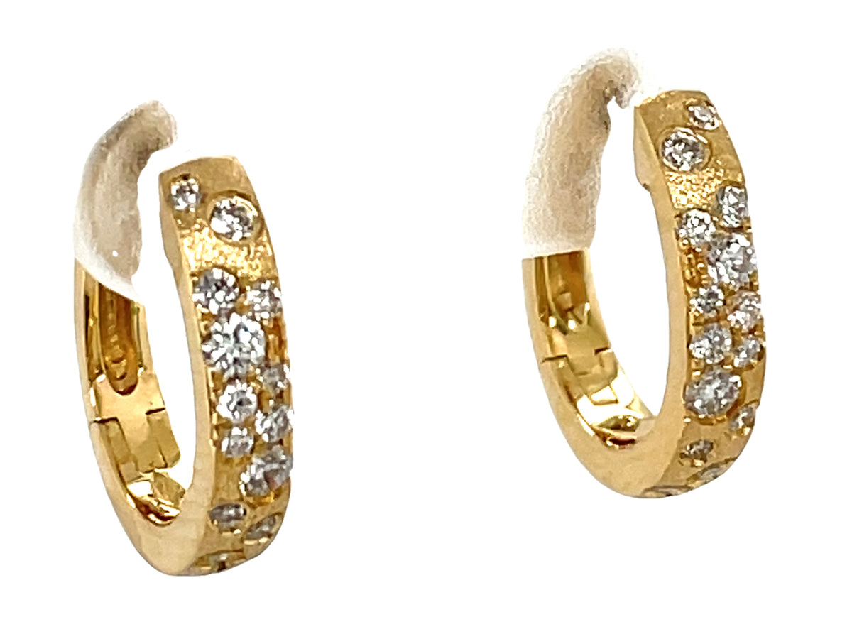 Diamond Confetti Huggy Earring, 15.3x14.5mm, Satin Finish