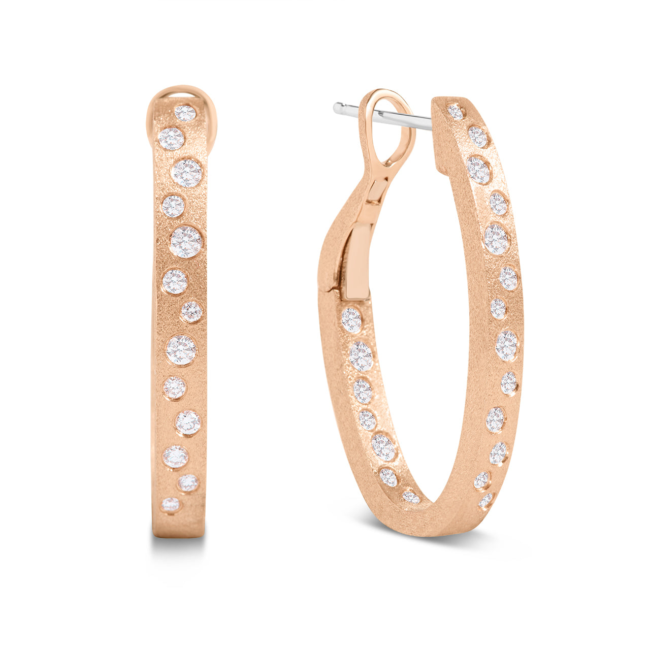 Diamond Scatter Oval Hoop Earring