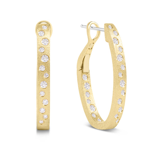 Diamond Scatter Oval Hoop Earring