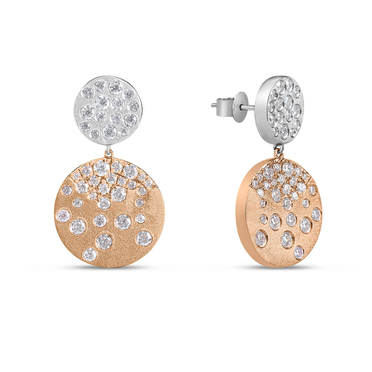 Diamond Confetti Double Disc Dangle Earring