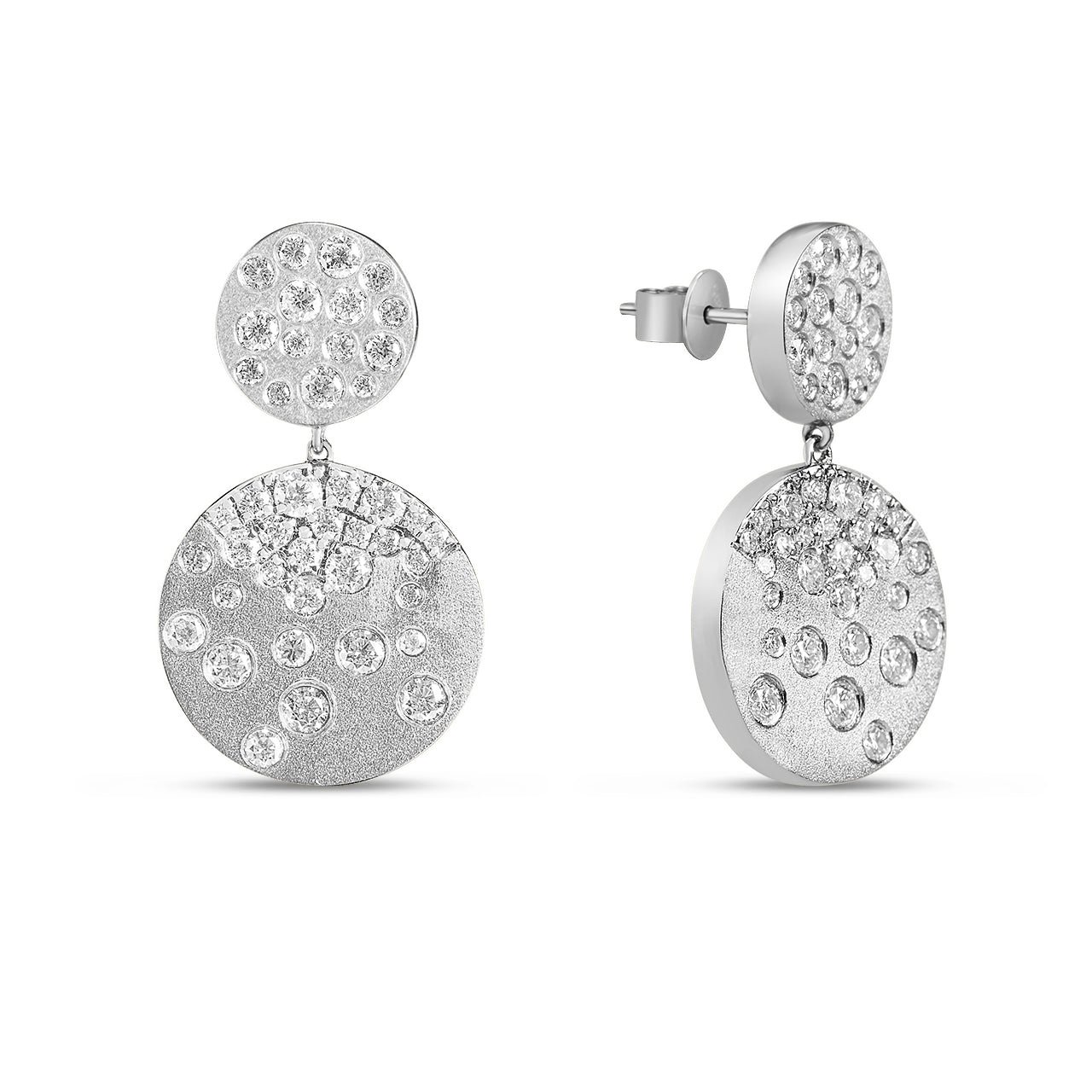 Diamond Confetti Double Disc Dangle Earring