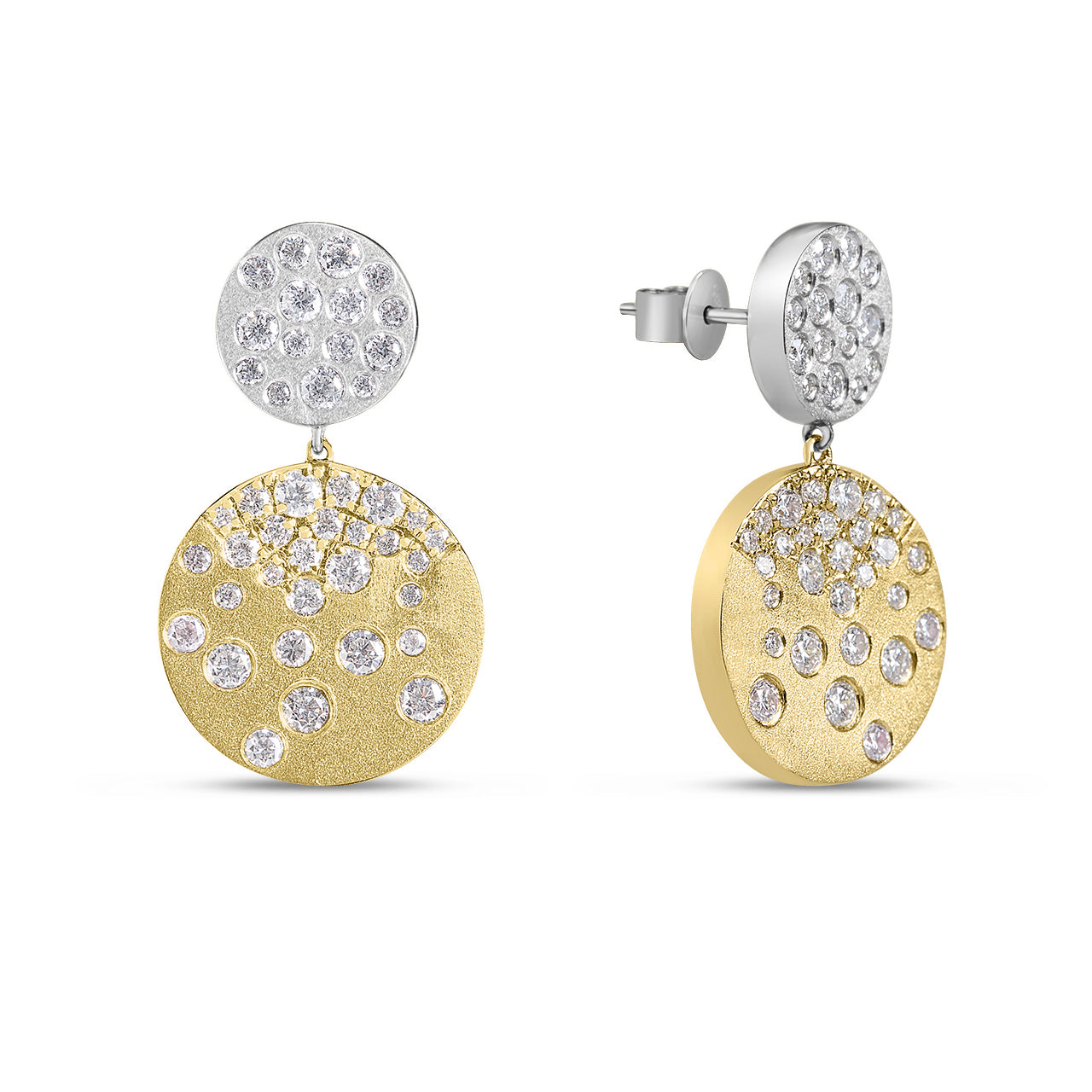 Diamond Confetti Double Disc Dangle Earring