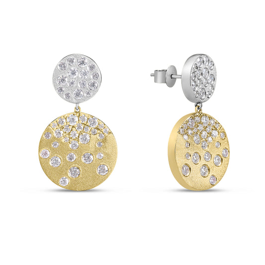 Diamond Confetti Double Disc Dangle Earring