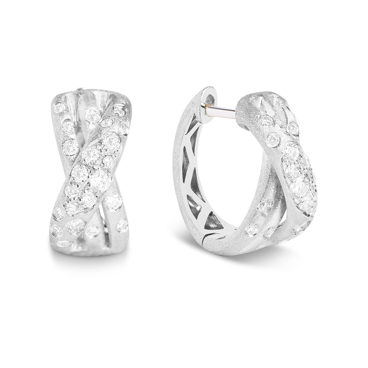 Diamond Confetti Crossover Huggie Earring