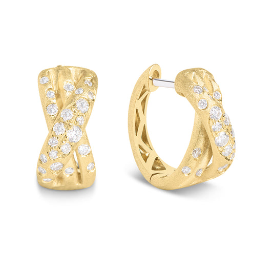 Diamond Confetti Crossover Huggie Earring