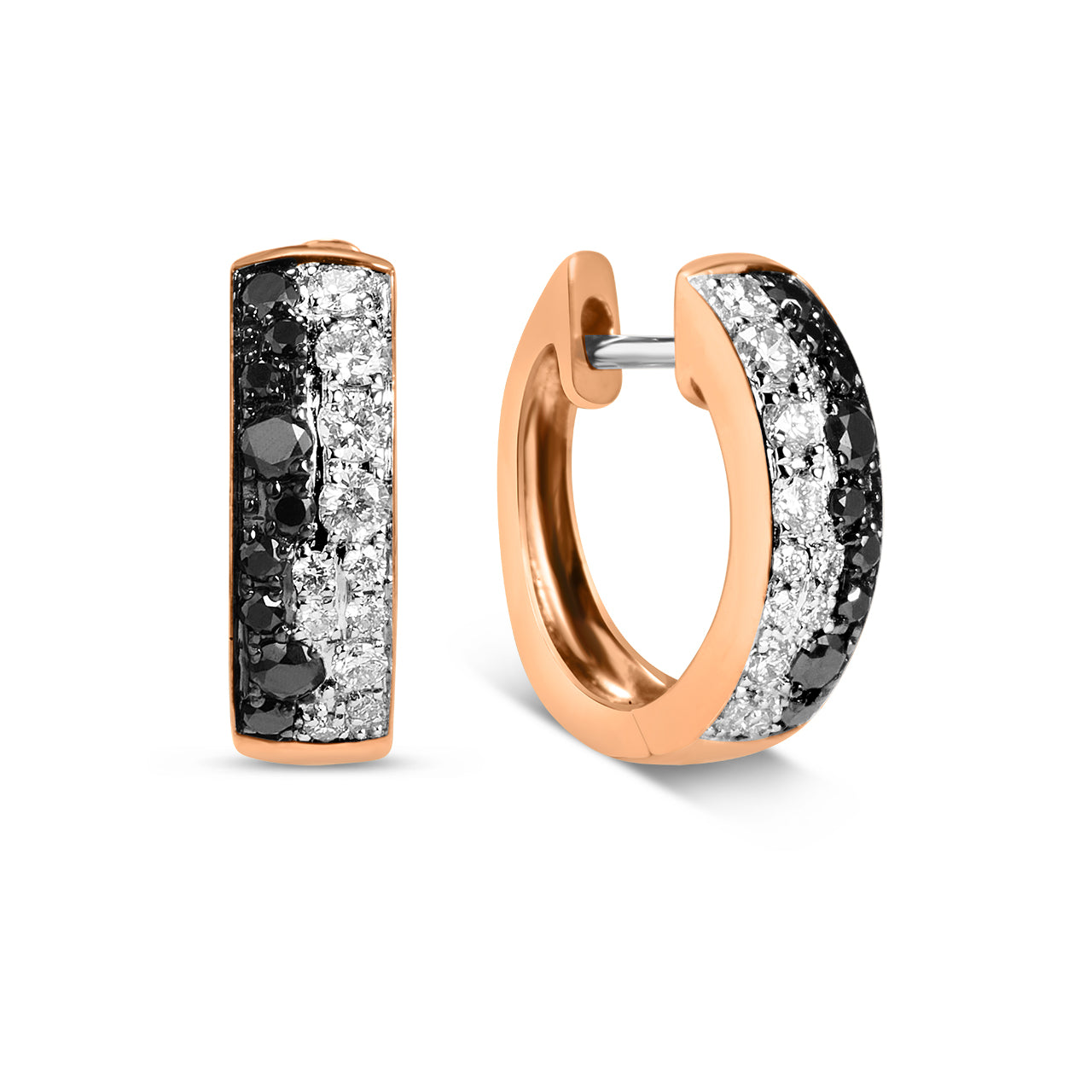 Black & White Diamond Pave Confetti Huggie Earring