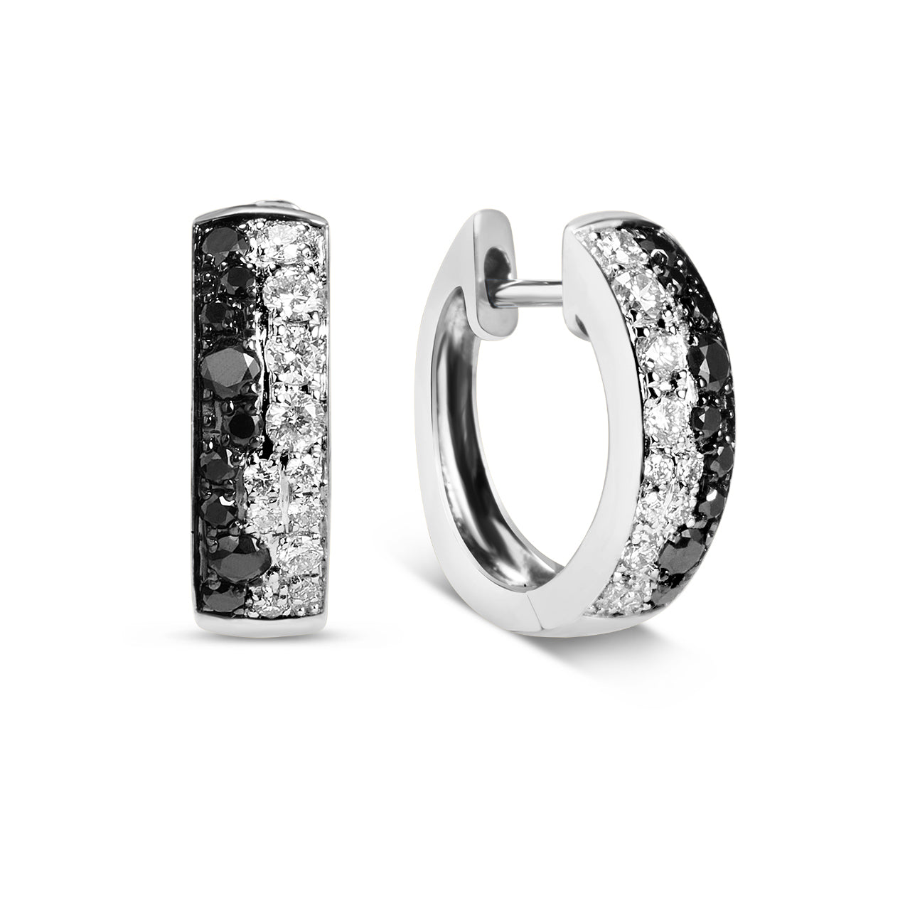 Black & White Diamond Pave Confetti Huggie Earring