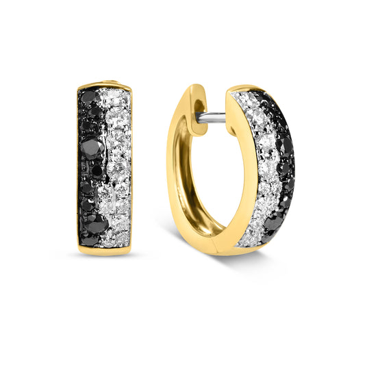 Black & White Diamond Pave Confetti Huggie Earring