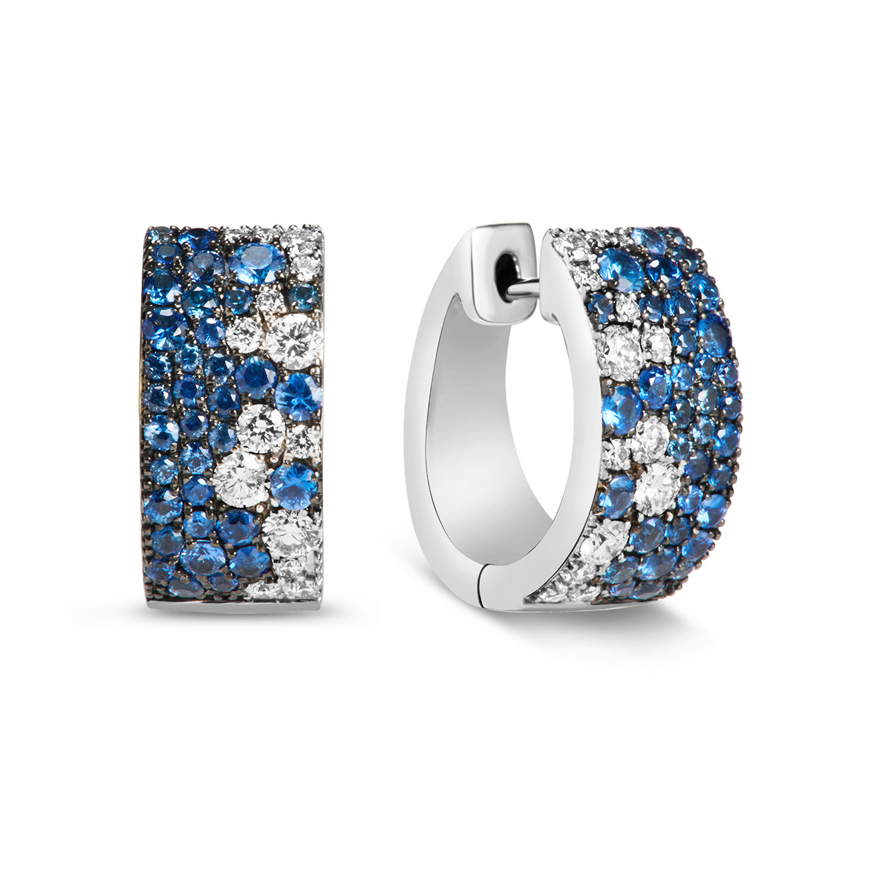 Sapphire & Diamond Pave Confetti Signature Huggie Earring