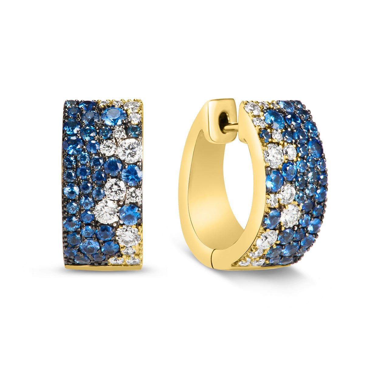 Sapphire & Diamond Pave Confetti Signature Huggie Earring