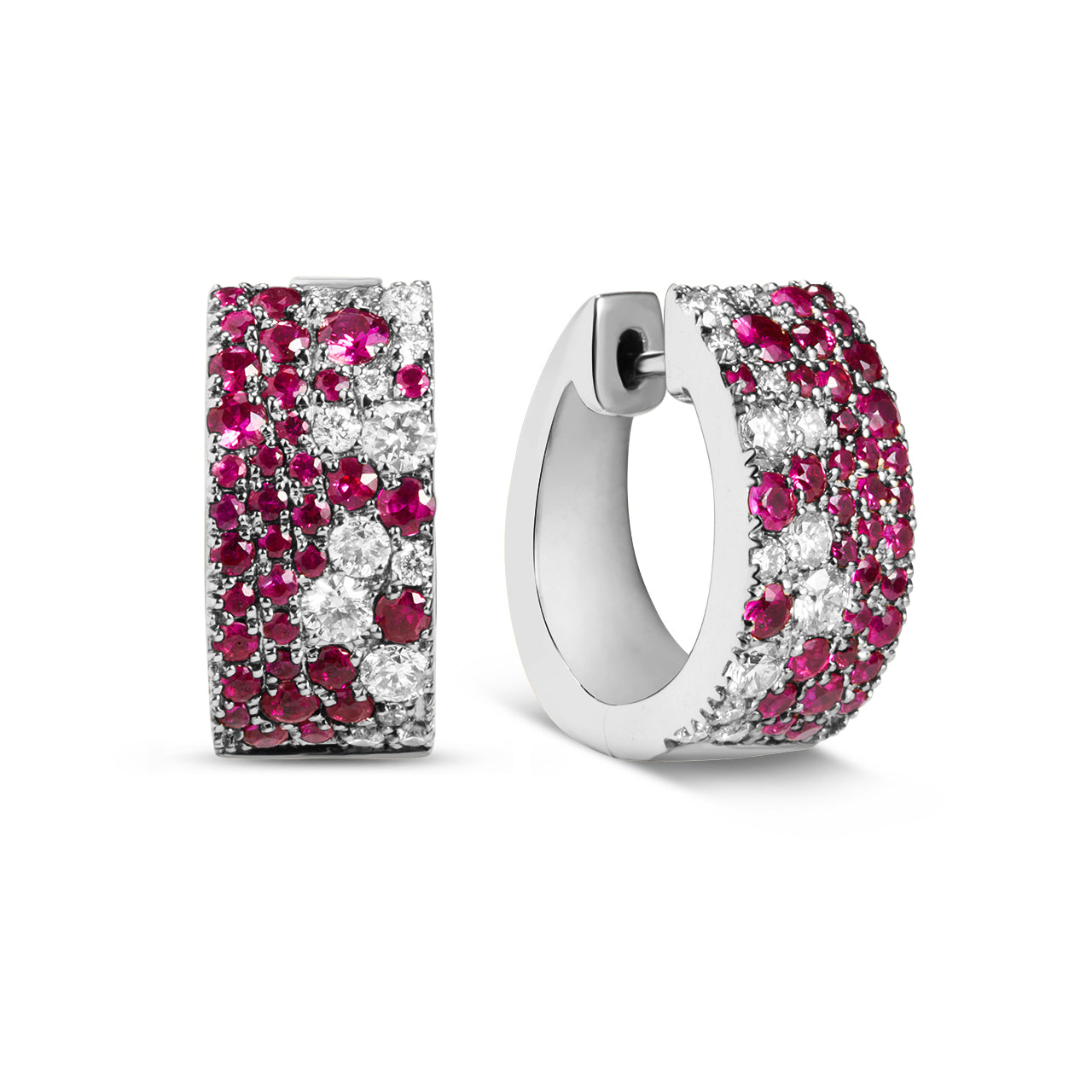 Ruby & Diamond Pave Confetti Signature Huggie Earring
