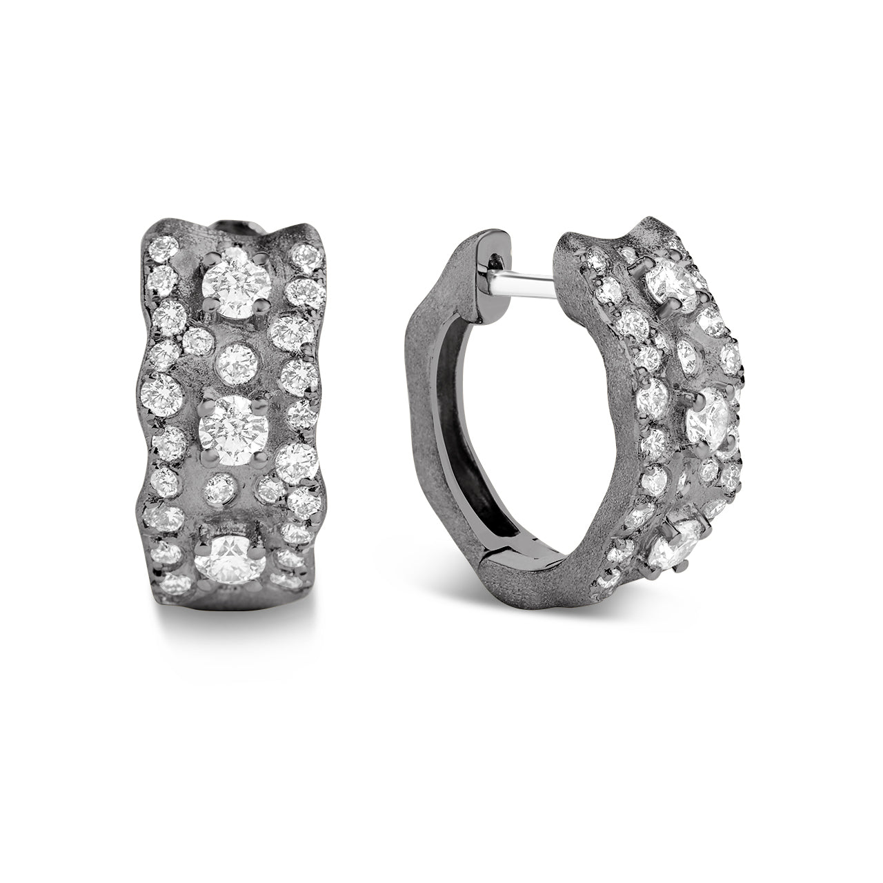 Diamond Confetti Artisan Huggie Earring