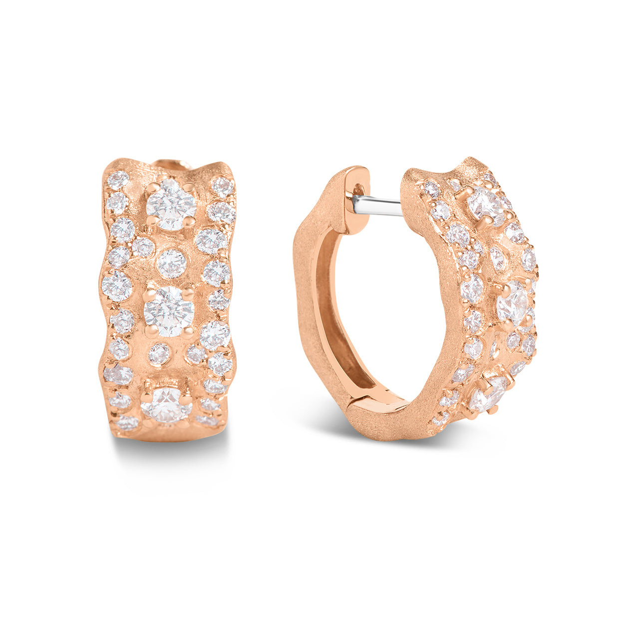 Diamond Confetti Artisan Huggie Earring