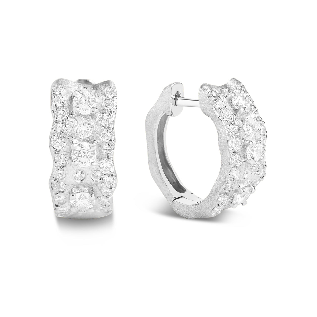 Diamond Confetti Artisan Huggie Earring