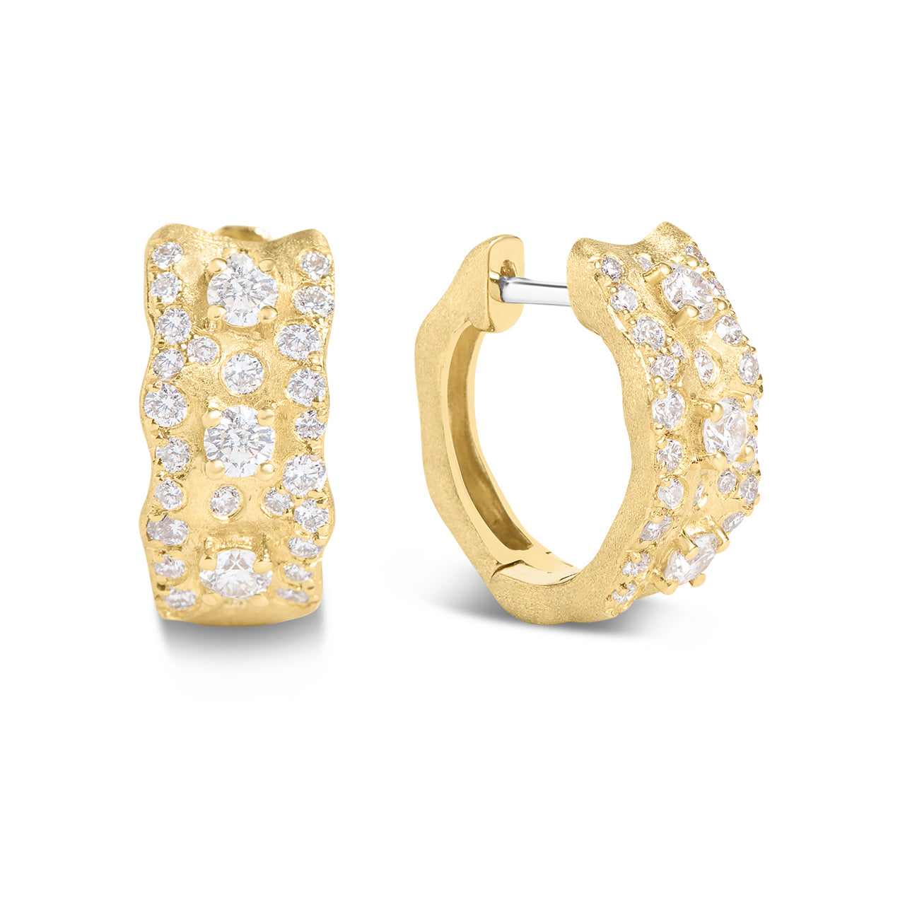 Diamond Confetti Artisan Huggie Earring