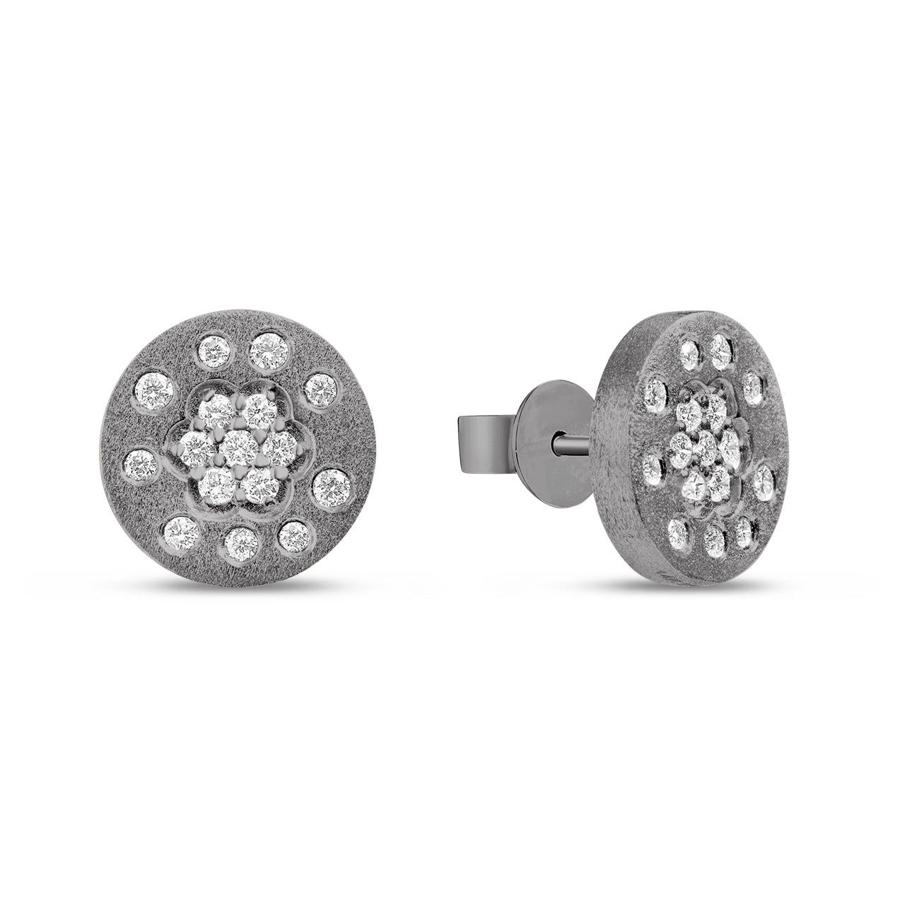 Diamond Flower Scatter Stud Earring