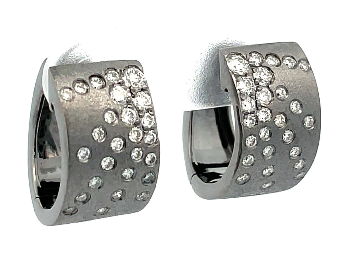 DIAMOND STARBURST HOOP EARRING