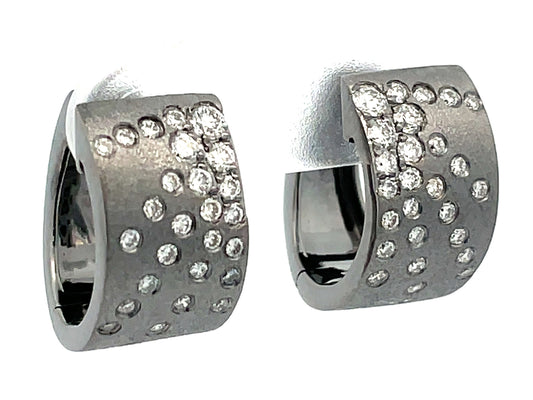 DIAMOND STARBURST HOOP EARRING