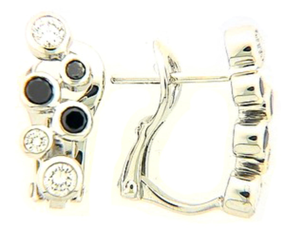 BLACK & WHITE DIAMOND EARRING, 18KW (R/H) SPECIAL