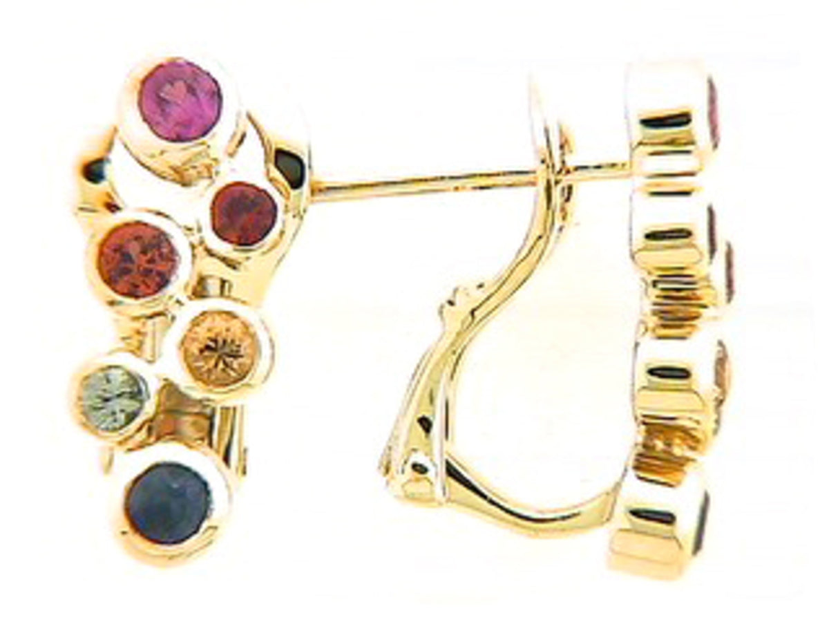 RAINBOW SAPPHIRE EARRING, 18KY (H/U)