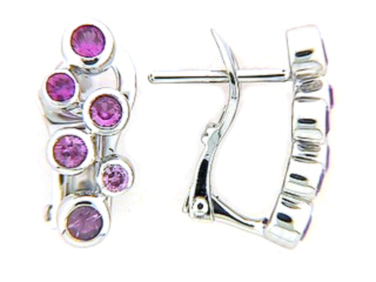 PINK SAPPHIRE EARRING, 18KW (H)
