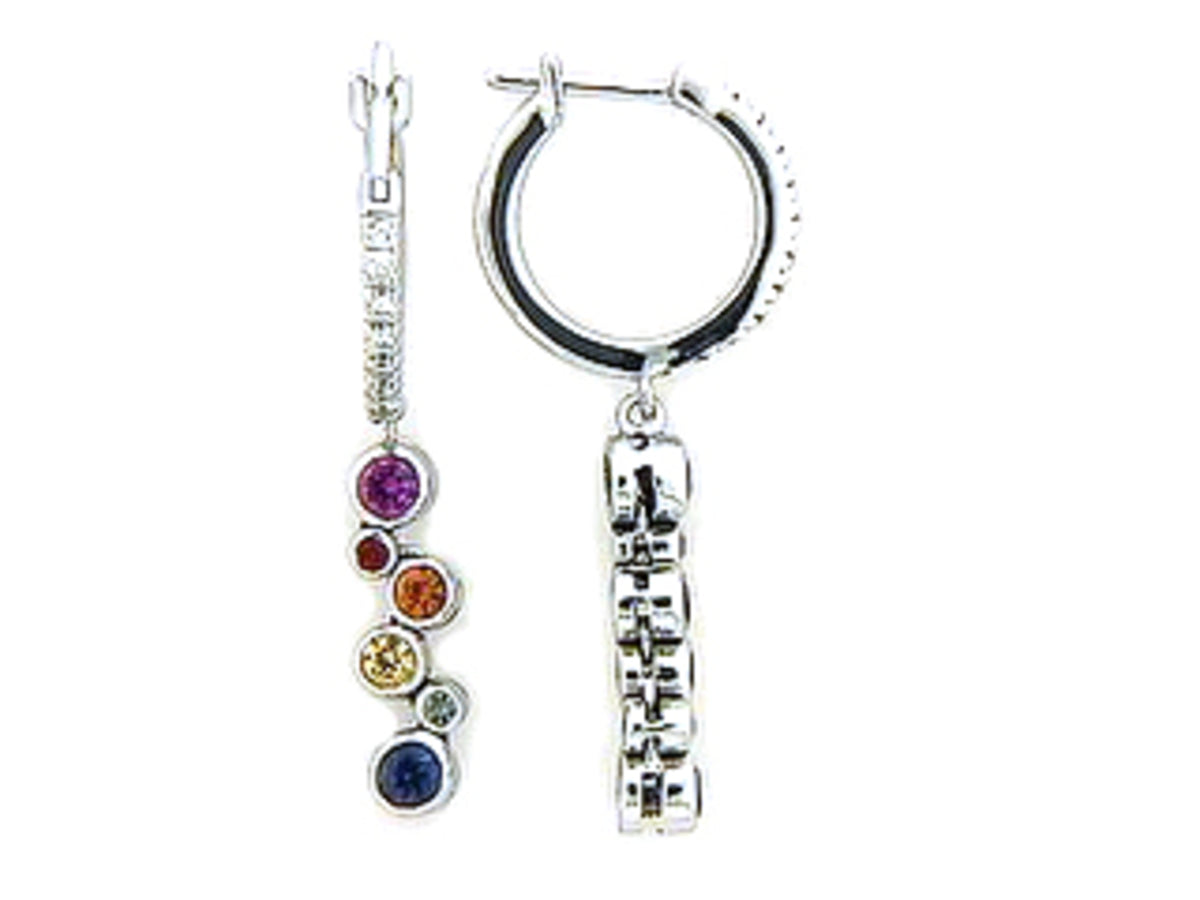 RAINBOW SAPPHIRE & DIAMOND EARRING