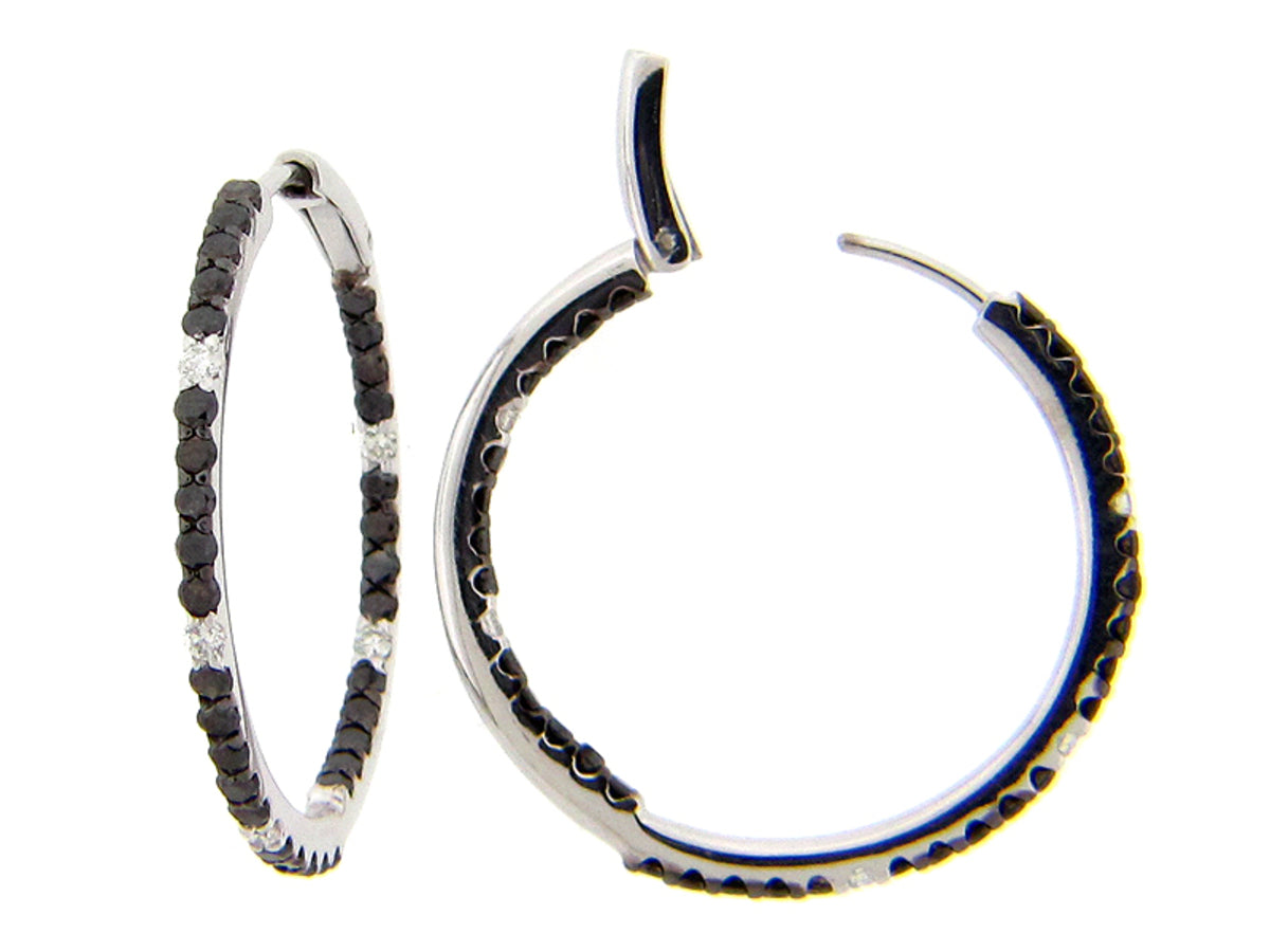 Black White Diamond Earring, 14kw (R/N)