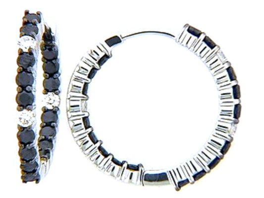 BLACK & WHITE DIAMOND EARRING, 14KW (R/N)