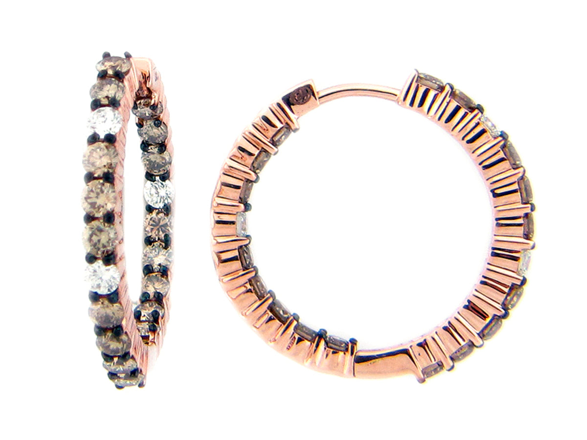 Brown White Diamond Earring, 14kr (N)