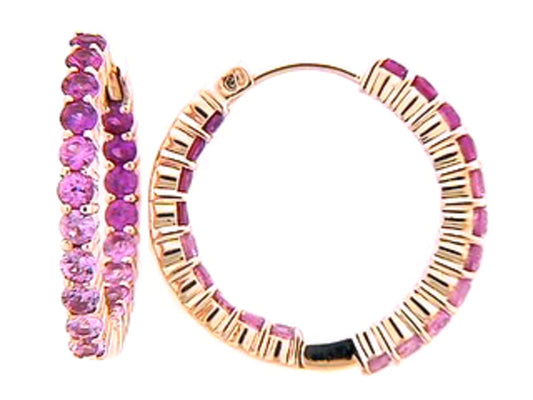 PINK SAPPHIRE EARRING, 18KR (H)