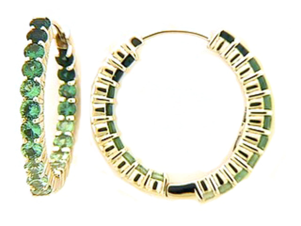 TSAVORITE EARRING, 18KY (N)