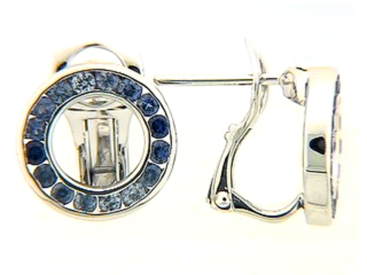 SAPPHIRE CIRCLE EARRING, 14KW (H)