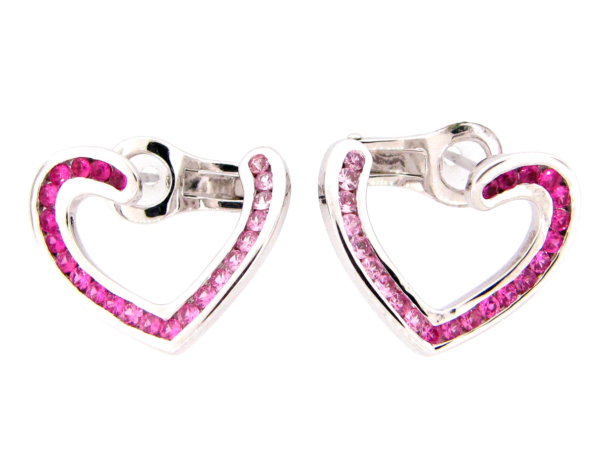 PINK SAPPHIRE EARRING, 14KW (H)