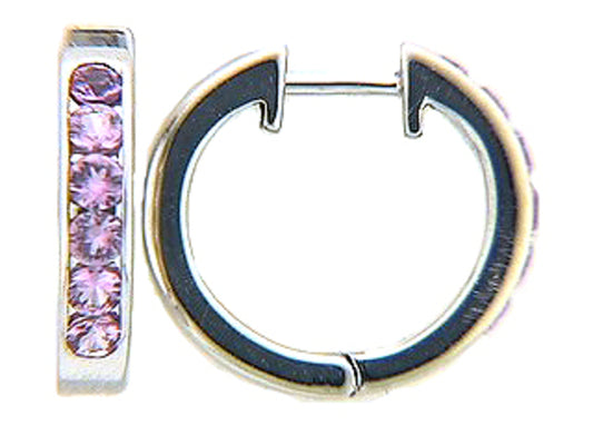 PINK SAPPHIRE EARRING, 14KW (H)