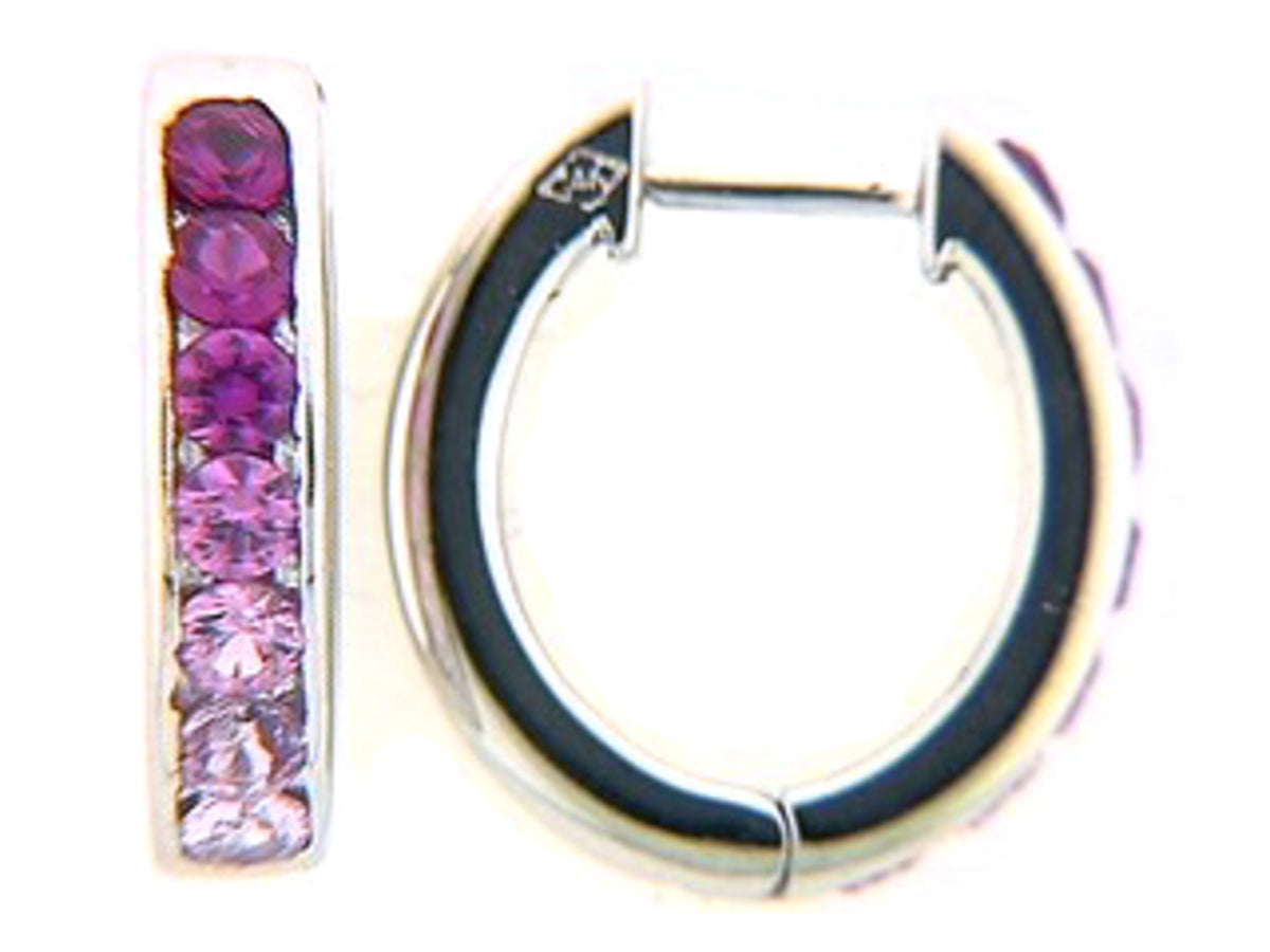 PINK SAPPHIRE EARRING, 14KW (H)