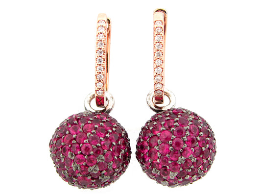 RUBY & DIAMOND EARRING, 14KZ (H)