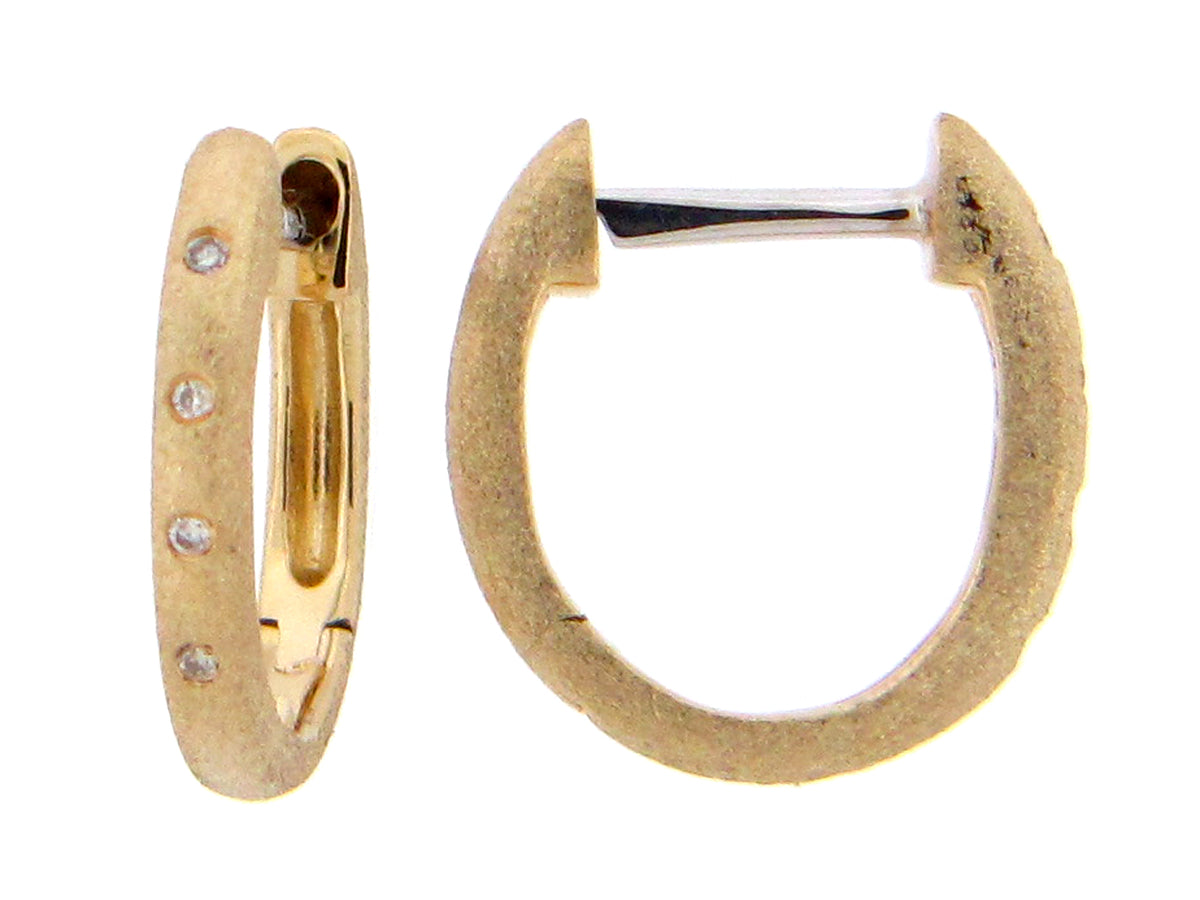 DIAMOND FLUSH SET HUGGY EARRING