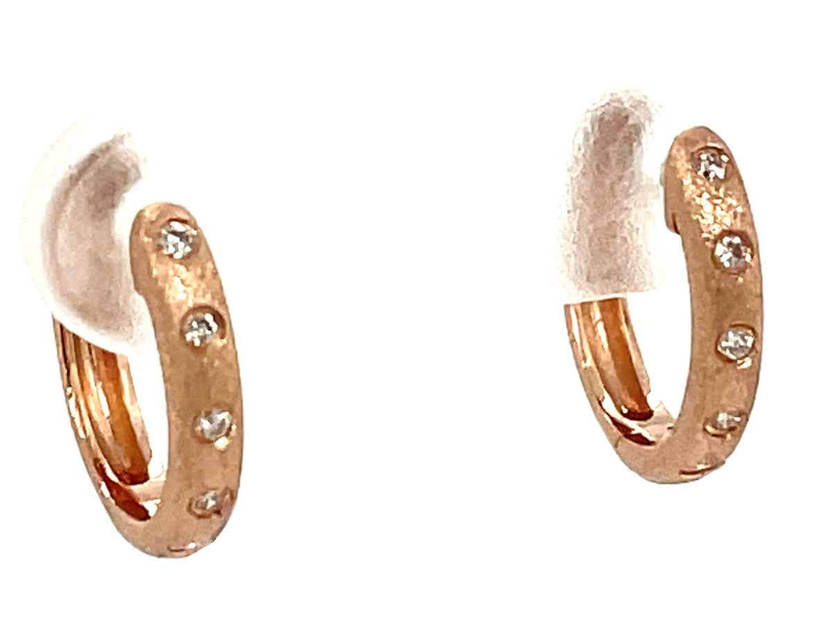 DIAMOND BURNISH SET ROUND HUGGY EARRING