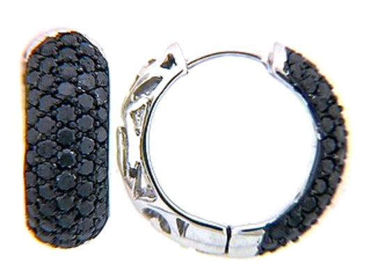 BLACK DIAMOND EARRING, 18KW (R)