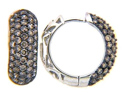 BROWN DIAMOND EARRING, 18KW (N), D=1.14